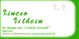 kincso vilheim business card